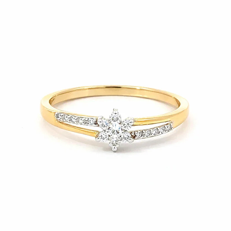 10K Yellow Gold 0.15TDW Lab Diamond Promise Ring