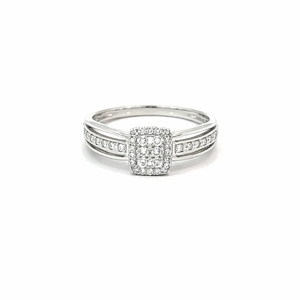 0.18 TDW Lab Grown Diamond 10K White Gold Engagement Ring