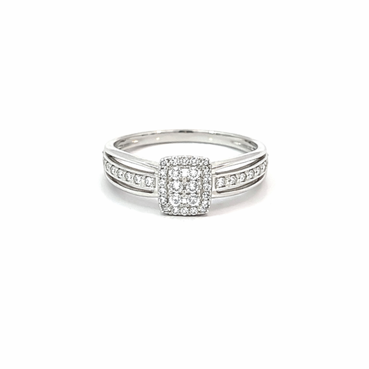 0.18 TDW Lab Grown Diamond 10K White Gold Engagement Ring