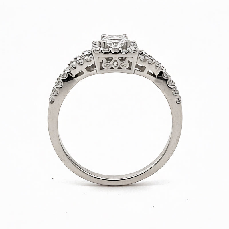 10K White Gold 0.47TDW Lab Grown Diamond Bridal Ring