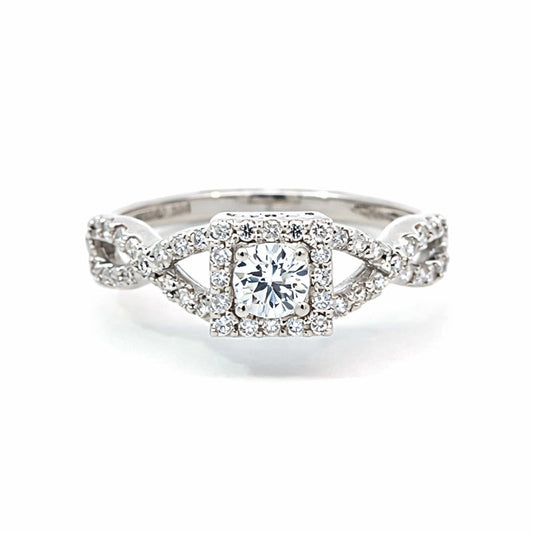 10K White Gold 0.47TDW Lab Grown Diamond Bridal Ring