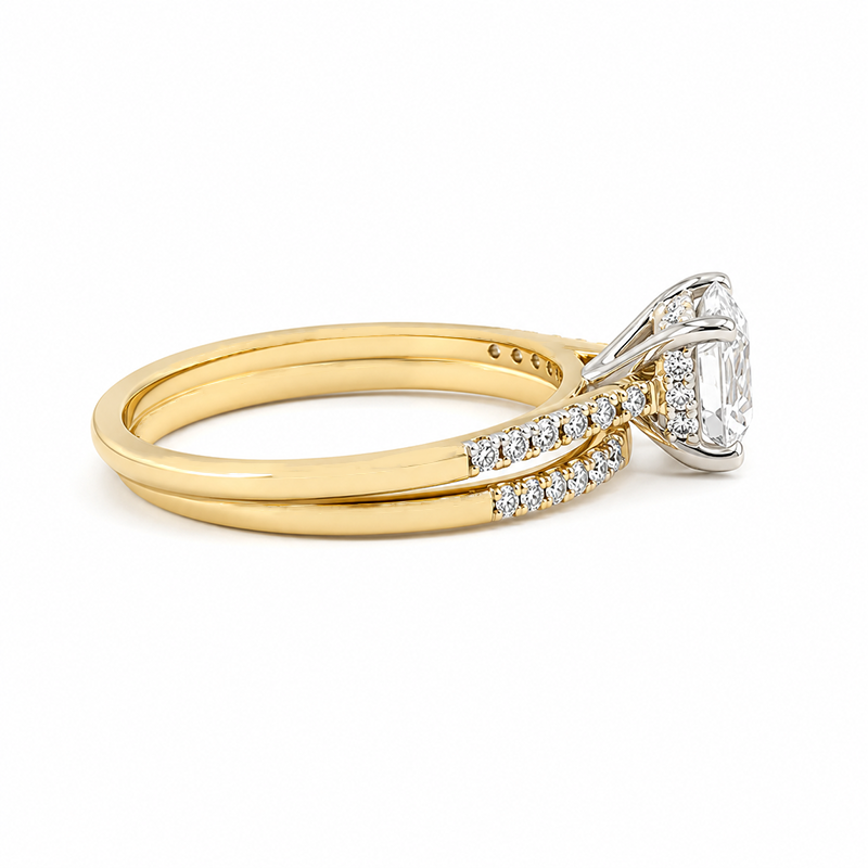 1.25TDW Lab Grown Diamond 10K Yellow Gold Engagement Set