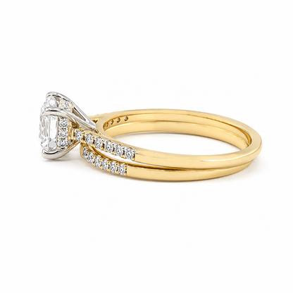 1.25TDW Lab Grown Diamond 10K Yellow Gold Engagement Set