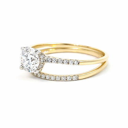 1.25 TDW Lab Grown Diamond Engagement Set in 10K Yellow Gold