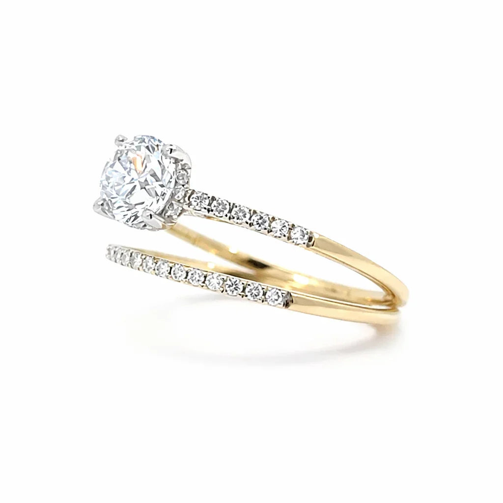 1.25 TDW Lab Grown Diamond Engagement Set in 10K Yellow Gold 
