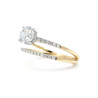 1.25 TDW Lab Grown Diamond Engagement Set in 10K Yellow Gold 