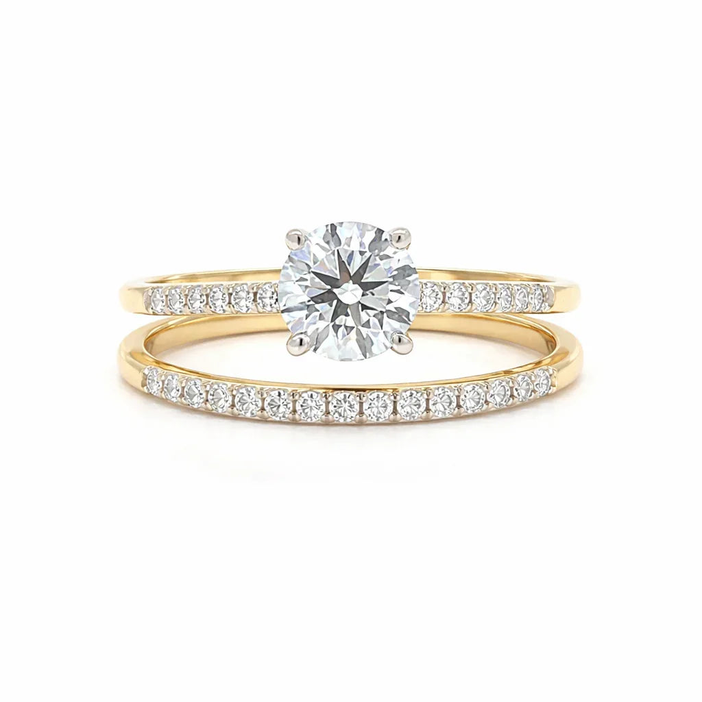 1.25 TDW Lab Grown Diamond Engagement Set in 10K Yellow Gold