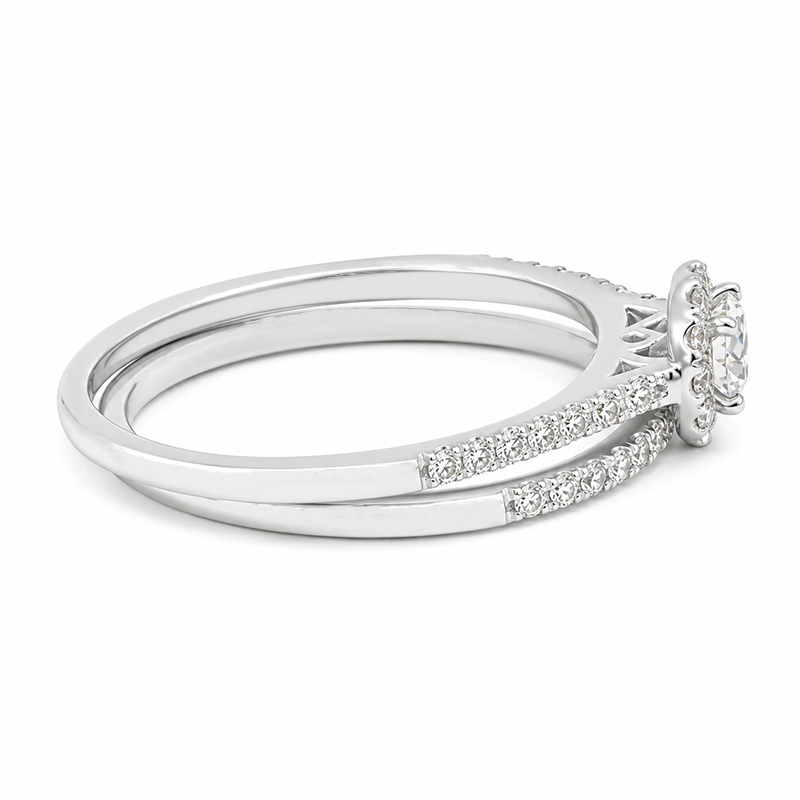 10K White Gold 0.50TDW Lab Diamond Engagement Ring Set
