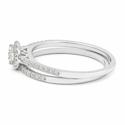 10K White Gold 0.50TDW Lab Diamond Engagement Ring Set