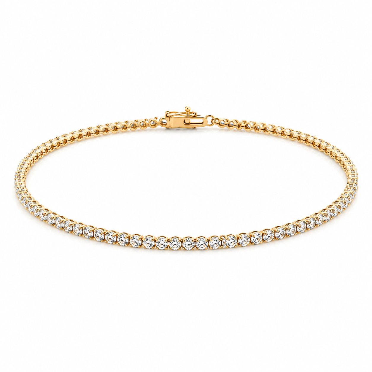2.00TDW Lab Grown Diamond Tennis Bracelet in 14K Yellow Gold