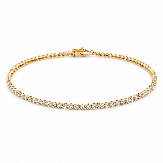 2.00TDW Lab Grown Diamond Tennis Bracelet in 14K Yellow Gold