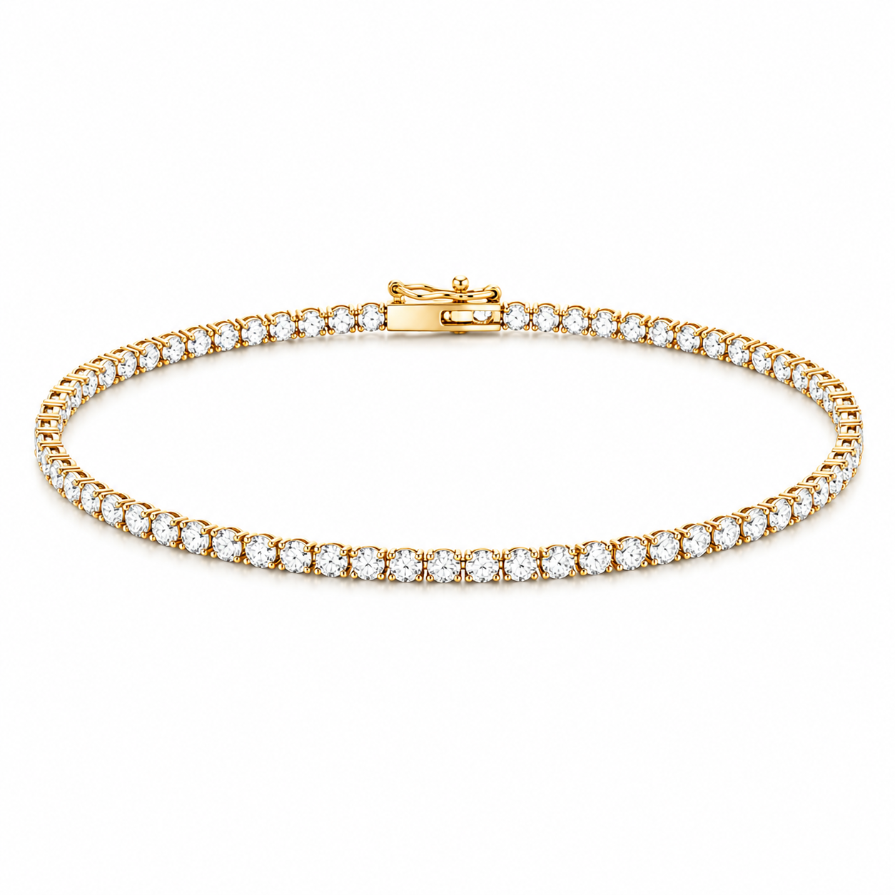 3.00TDW Lab Grown Diamond Tennis Bracelet in 14K Yellow Gold