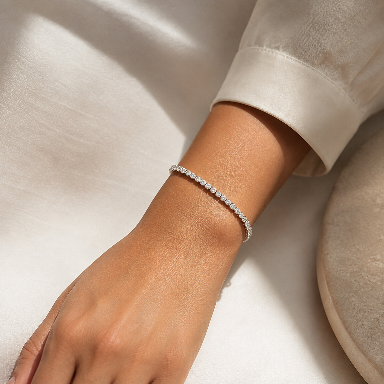 5.00TDW Lab Grown Diamond Tennis Bracelet in 14K White Gold