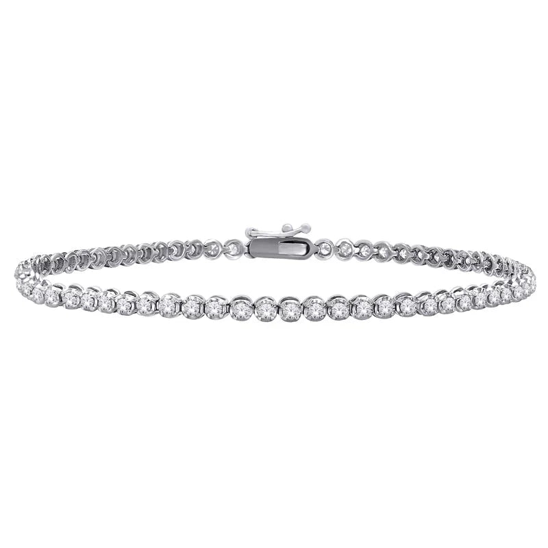 2.00TDW Lab Grown Diamond Tennis Bracelet in 14K White Gold