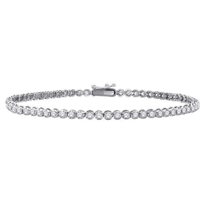 3.00TDW Lab Grown Diamond Tennis Bracelet in 14K White Gold