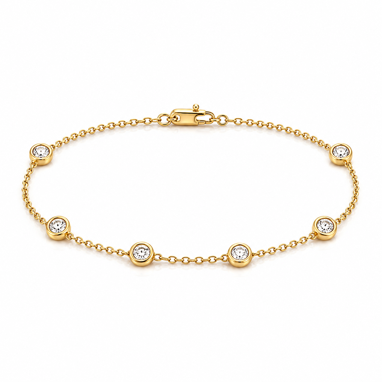 1.00TDW Lab Grown Diamond With 10K Yellow Gold Bracelet