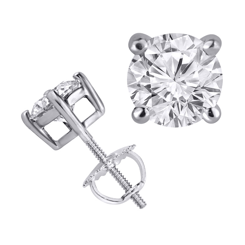 14K White Gold 0.50DW Lab Grown Diamond Solitare Earrings