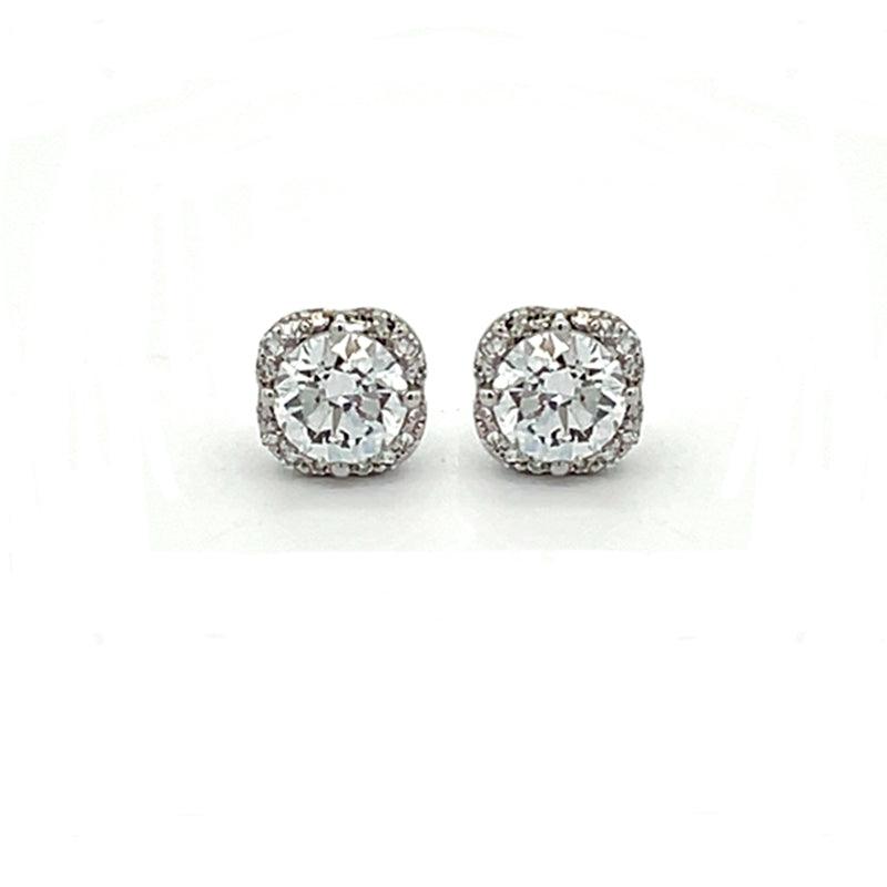 14K White Gold 1.10TDW Lab Grown Diamond Fancy Earrings