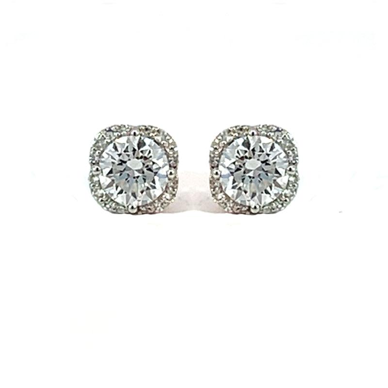 14K White Gold 1.10TDW Lab Grown Diamond Fancy Earrings