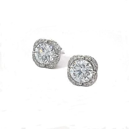 14K White Gold 2.20TDW Lab Grown Diamond Fancy Earrings