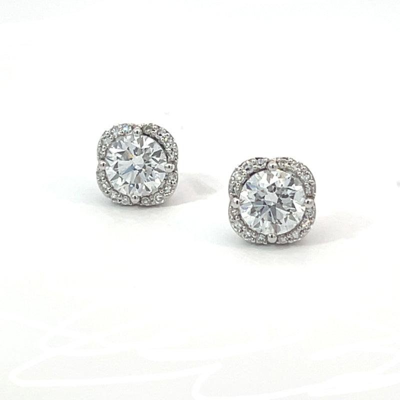 14K White Gold 2.20TDW Lab Grown Diamond Fancy Earrings