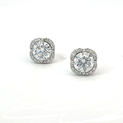 14K White Gold 2.20TDW Lab Grown Diamond Fancy Earrings