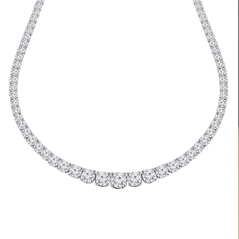 10CT Lab Grown Diamond Tennis Necklace in 14K White Gold
