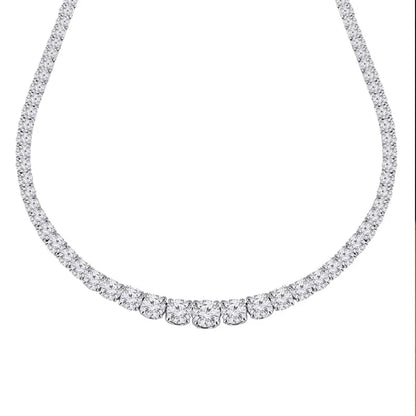 10CT Lab Grown Diamond Tennis Necklace in 14K White Gold