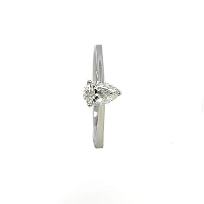 14K White Gold 0.50CT Pear Lab Grown Diamond Ring