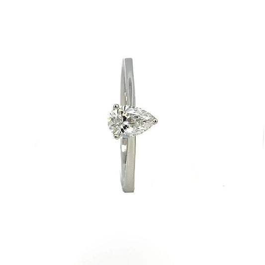 14K White Gold 0.50CT Pear Lab Grown Diamond Ring