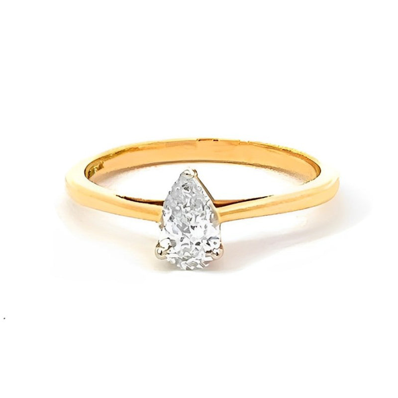 14K Yellow Gold 0.50CT Pear Lab Grown Diamond Ring