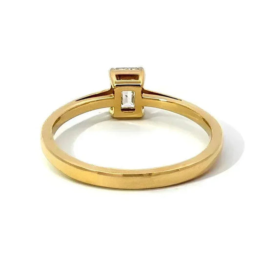 14K Yellow Gold 0.50CT Emerald Cut Lab Grown Diamond Ring