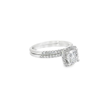 1.35TDW Lab Grown Diamond Bridal Set in 14K White Gold