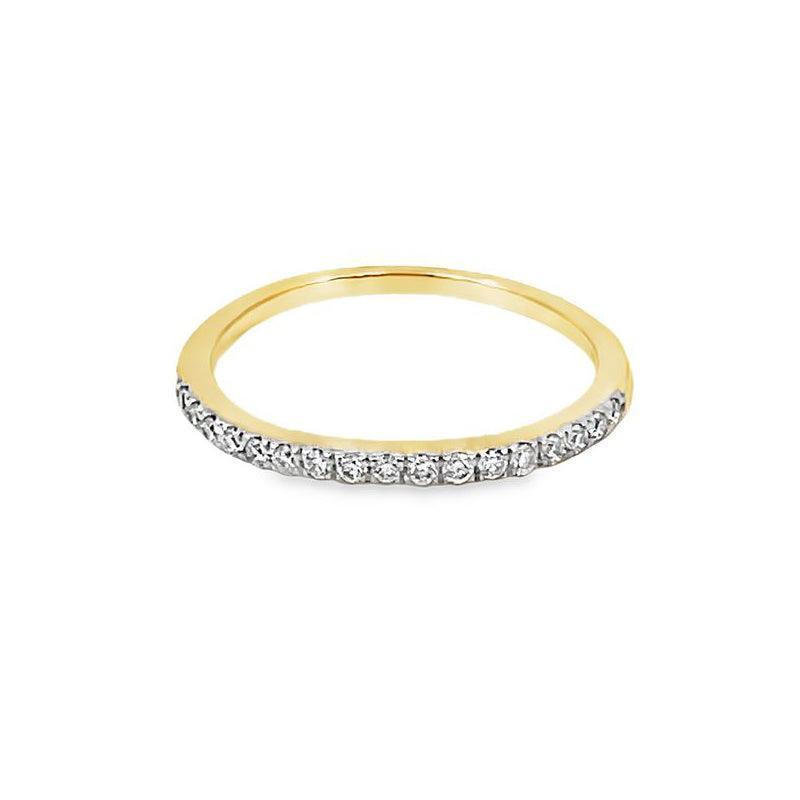 14K Yellow Gold 0.15TDW Lab Grown Half Eternity Diamond Band
