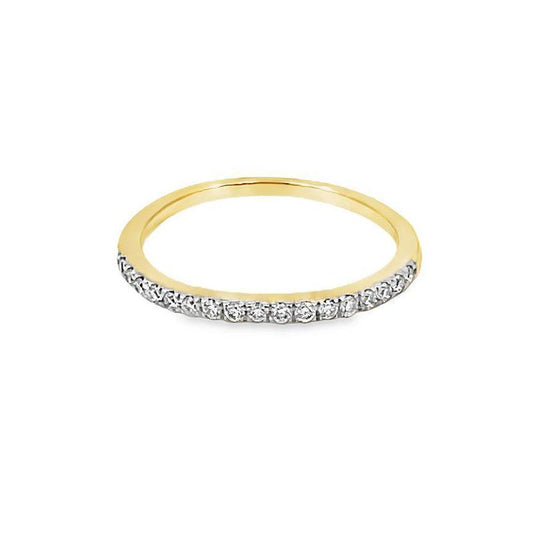 14K Yellow Gold 0.15TDW Lab Grown Half Eternity Diamond Band