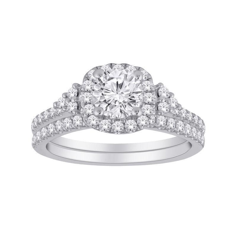 10K White Gold 1.50TDW Lab Grown Diamond Engagement Set