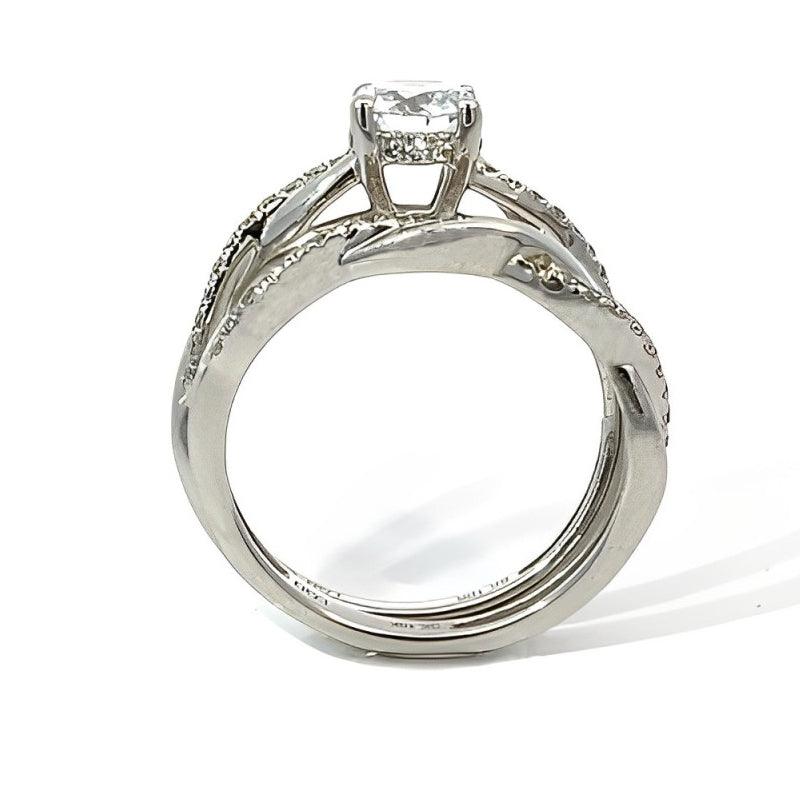 10K White Gold 1.00TDW Lab-Grown Diamond Engagement Ring Set