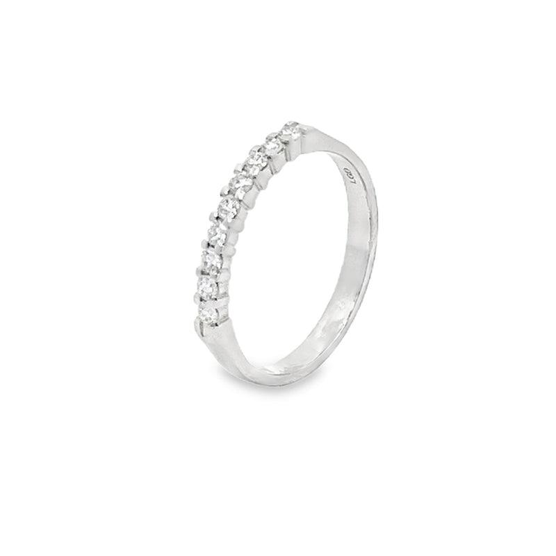 10K White Gold 0.25TDW Lab Grown Diamond 9 Stone Band