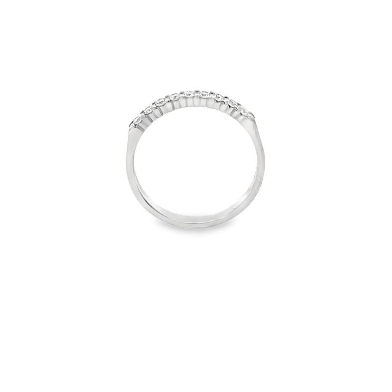 10K White Gold 0.25TDW Lab Grown Diamond 9 Stone Band