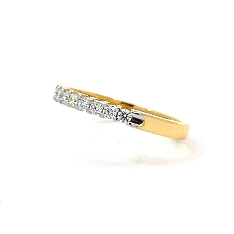 10K Yellow Gold 0.25TDW Lab Grown Diamond 9 Stone Band