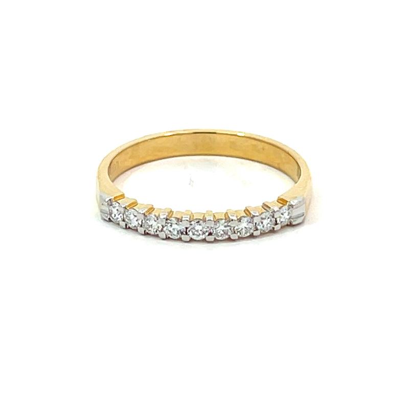 10K Yellow Gold 0.25TDW Lab Grown Diamond 9 Stone Band