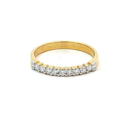 10K Yellow Gold 0.25TDW Lab Grown Diamond 9 Stone Band