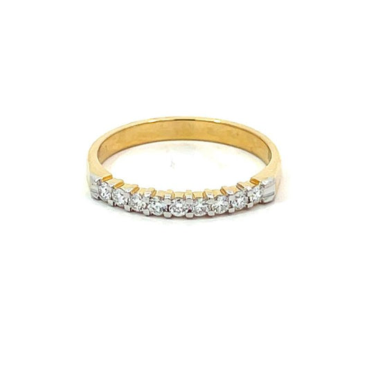 10K Yellow Gold 0.25TDW Lab Grown Diamond 9 Stone Band