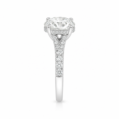 3.60TDW Lab Diamond Oval Engagement Ring in 14K White Gold 