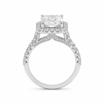4.10TDW Lab Diamond Radiant 14K White Gold Engagement Ring