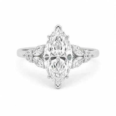 3.60TDW Lab Diamond Engagement Ring in 14K White Gold