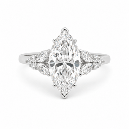 3.60TDW Lab Diamond Engagement Ring in 14K White Gold
