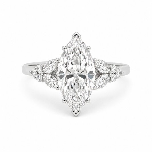 3.60TDW Lab Diamond Engagement Ring in 14K White Gold