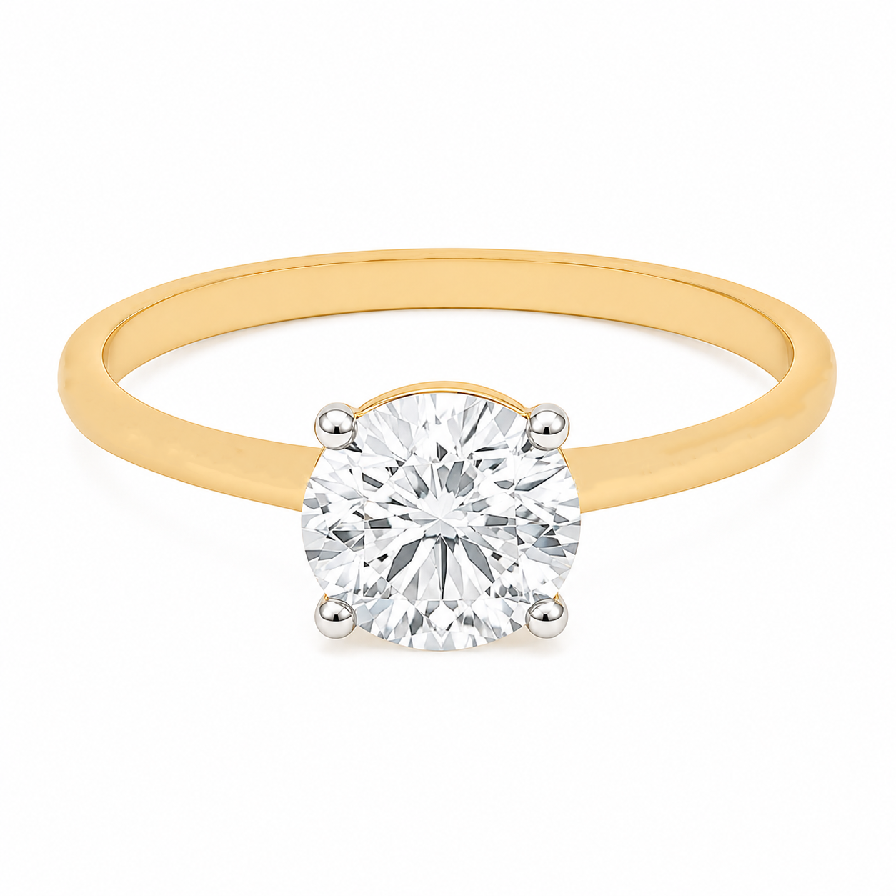 1.50TDW Lab Diamond Solitaire Ring in 14K Yellow Gold