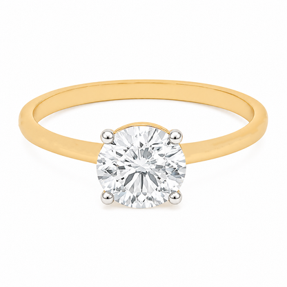 1.50TDW Lab Diamond Solitaire Ring in 14K Yellow Gold